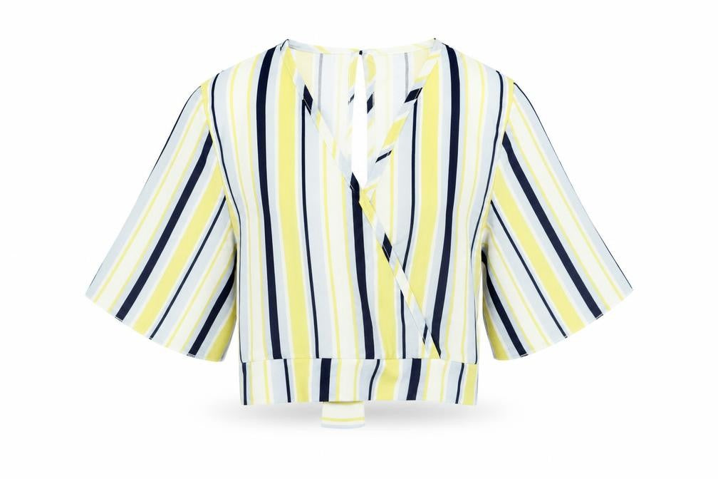 Quiz Womens Multicoloured Striped  Cropped Blouse Size 10