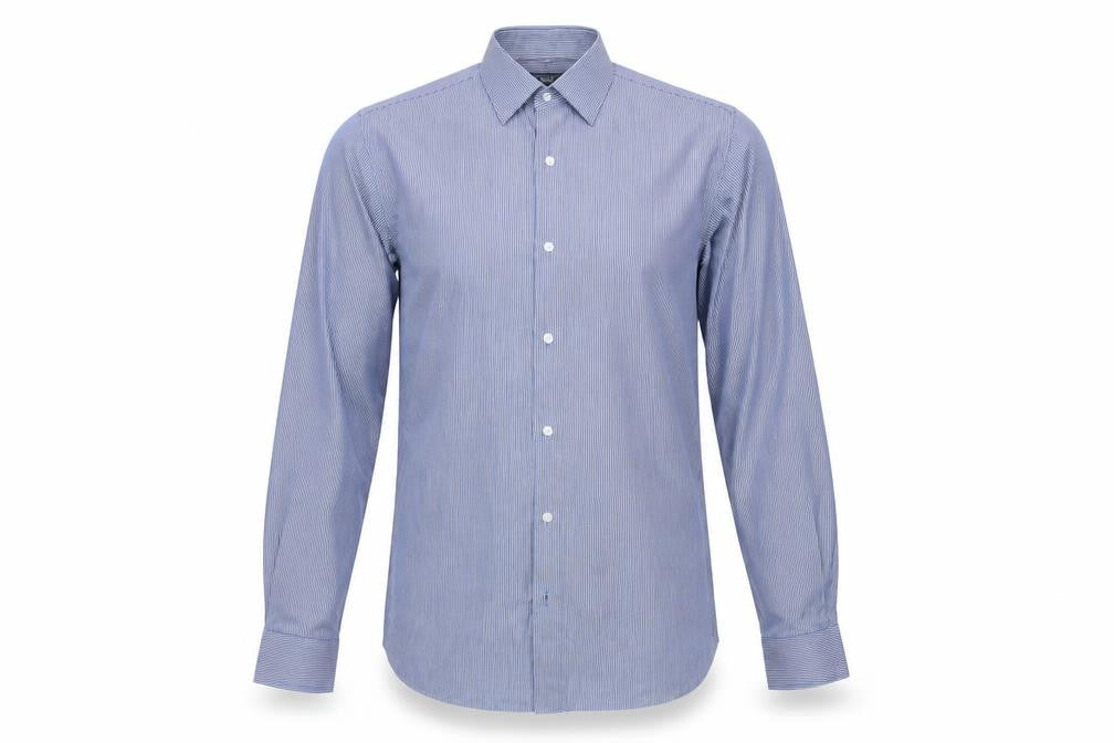 Limited Collection Mens Blue Striped   Button-Up Size 14.5