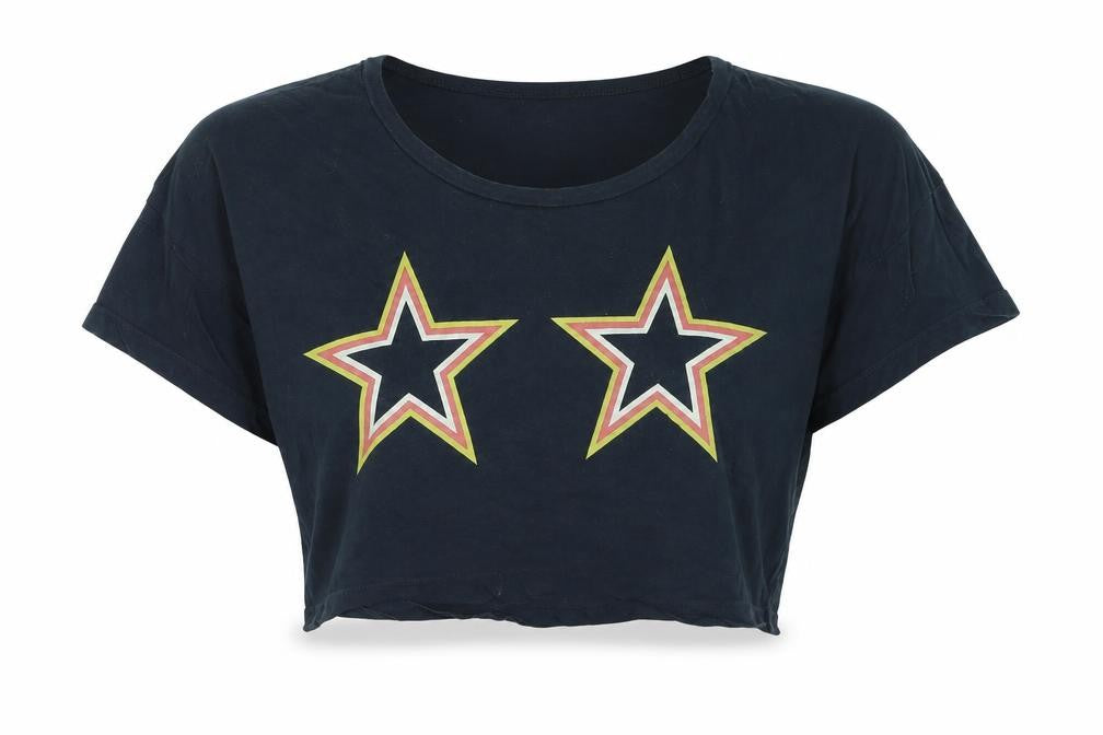 Truly Madly Deeply Womens Black   Cropped T-Shirt Size S