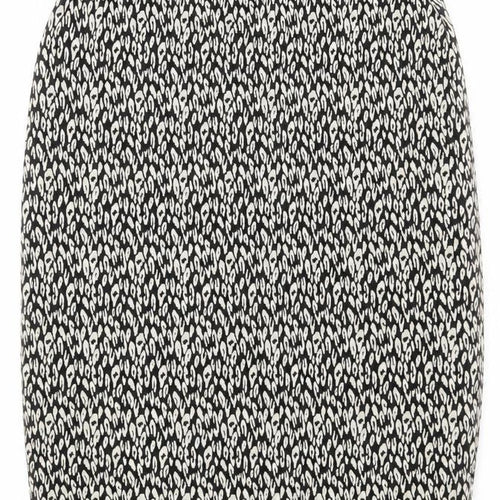Marks and Spencer Womens Black Geometric  A-Line Skirt Size 6