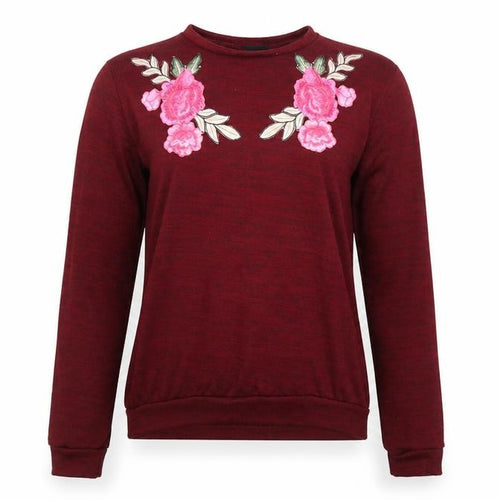 B you Womens Red   Pullover Jumper Size 12  - Floral embroidery