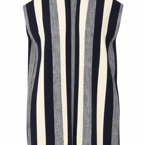 Matalan Womens Blue Striped  Cardigan Jumper Size S