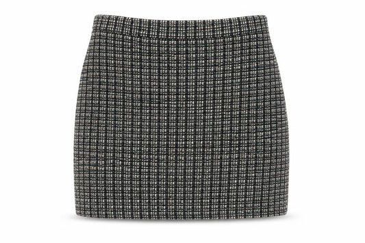 Front view of TU women’s black a-line skirt, size UK 10