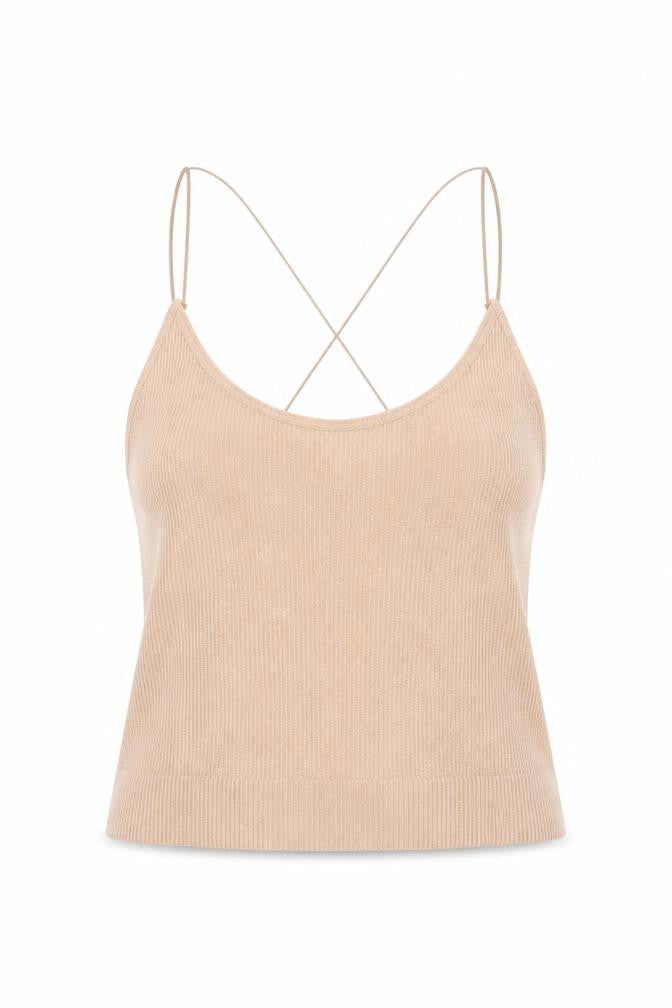 Preworn Womens Beige  Knit Pullover Jumper Size L  - Cropped