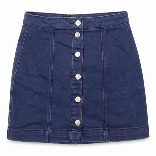 Boohoo Womens Blue  Denim A-Line Skirt Size 8