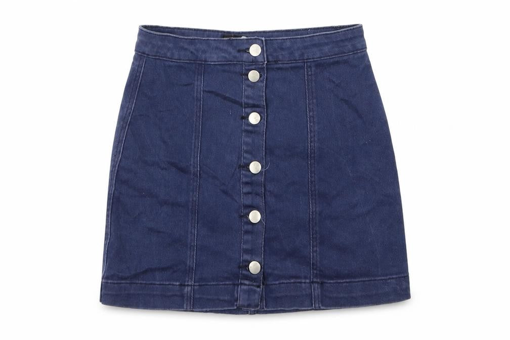 Boohoo Womens Blue  Denim A-Line Skirt Size 8