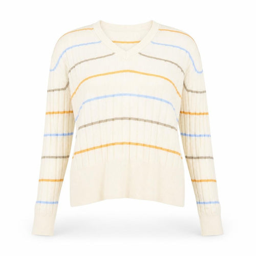 Marks and Spencer Womens Ivory Striped Knit Pullover Jumper Size L
