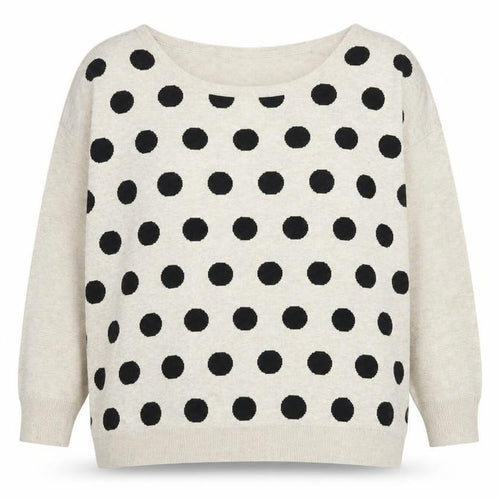 Wallis Womens Brown Polka Dot Knit Pullover Jumper Size M