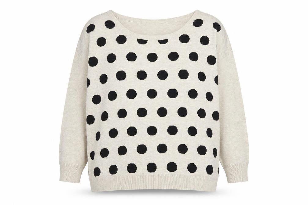 Wallis Womens Brown Polka Dot Knit Pullover Jumper Size M