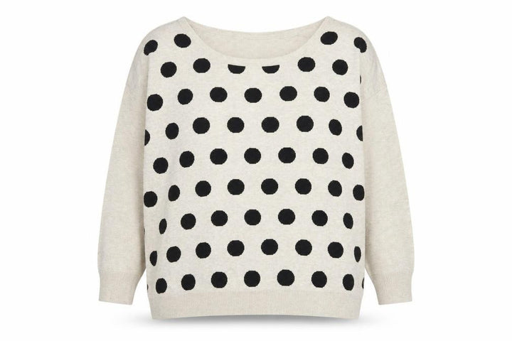 Wallis Womens Brown Polka Dot Knit Pullover Jumper Size M