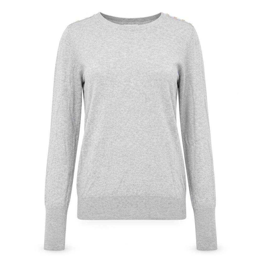 Front view of H&M women’s grey knit jumper, size L