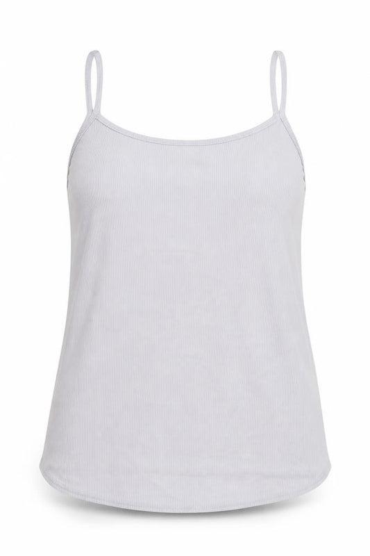 Front view of Boohoo women’s grey camisole t-shirt, size UK 14