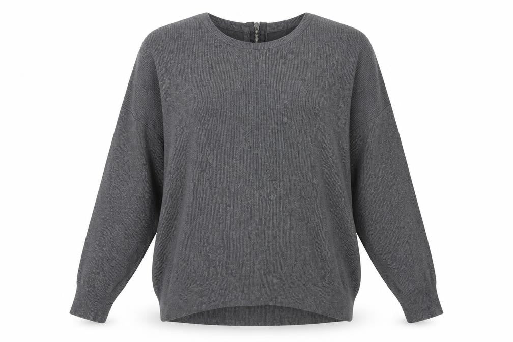 Front view of Atmosphere women’s grey knit jumper, size UK 10