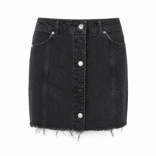 Front view of Topshop women’s black a-line skirt, size UK 8