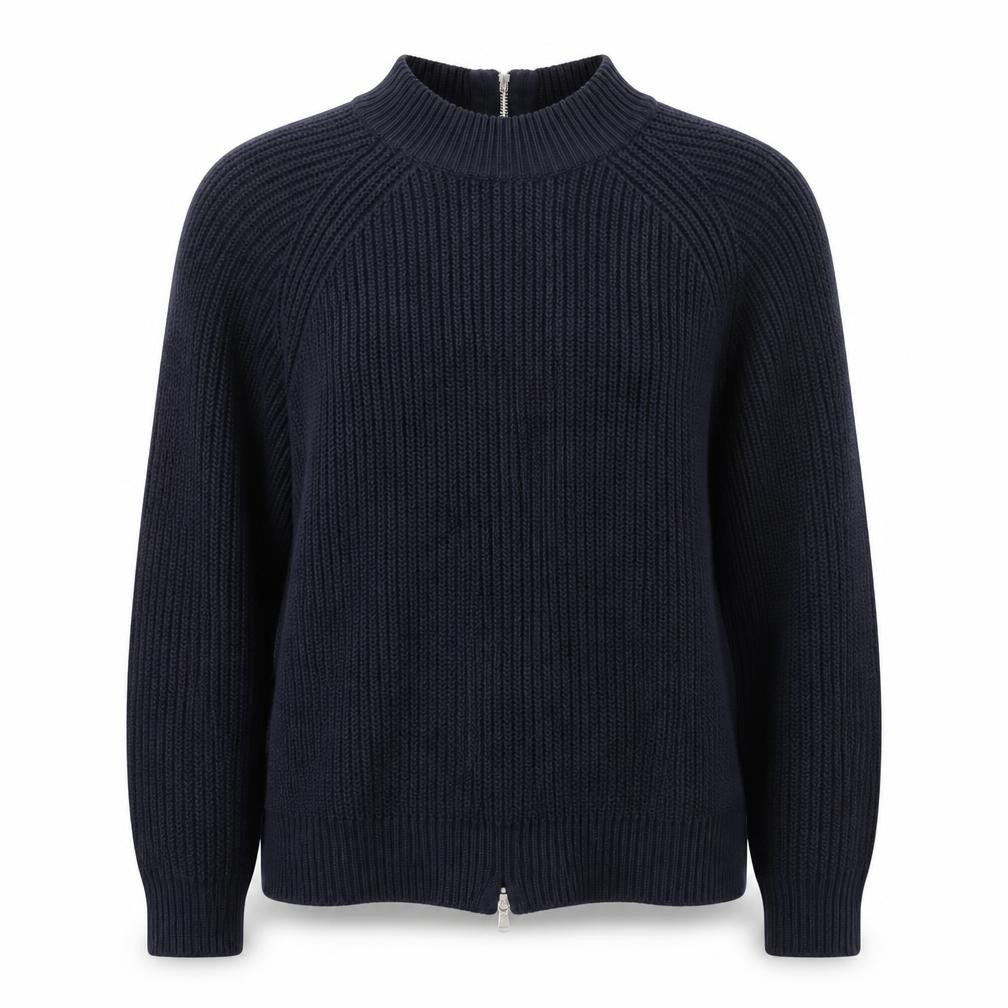 Front view of H&M women’s blue jumper, size M