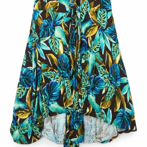 TU Womens Brown Floral Rayon A-Line  Size M