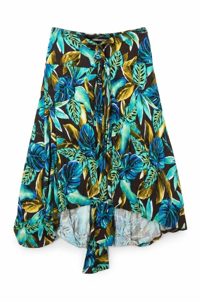 TU Womens Brown Floral Rayon A-Line  Size M