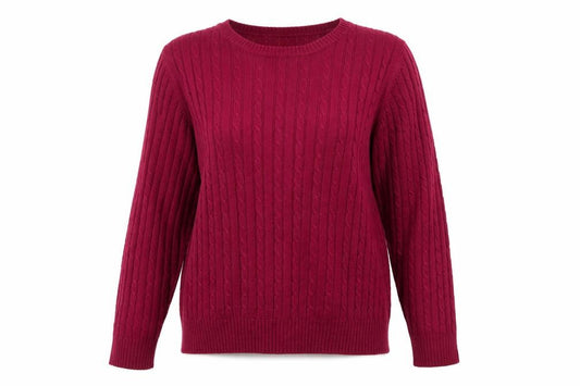 Front view of BHS women’s purple jumper, size UK 12