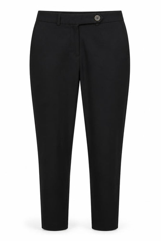 Front view of Next women’s black trousers, size UK 10, 25-inch leg