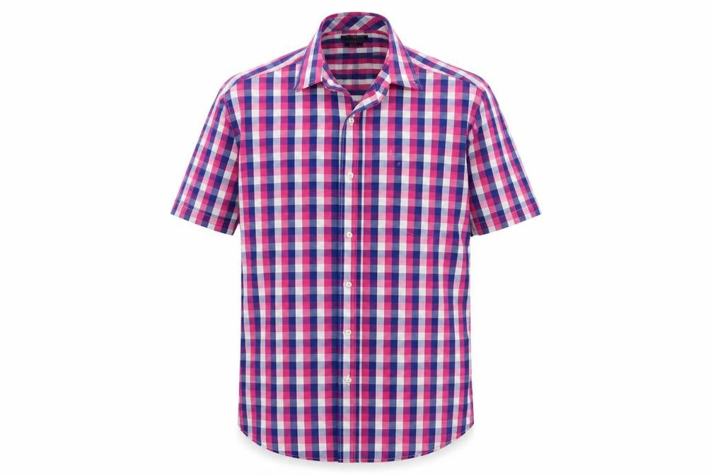 TAILORBYRD Mens Pink Check   Button-Up Size L