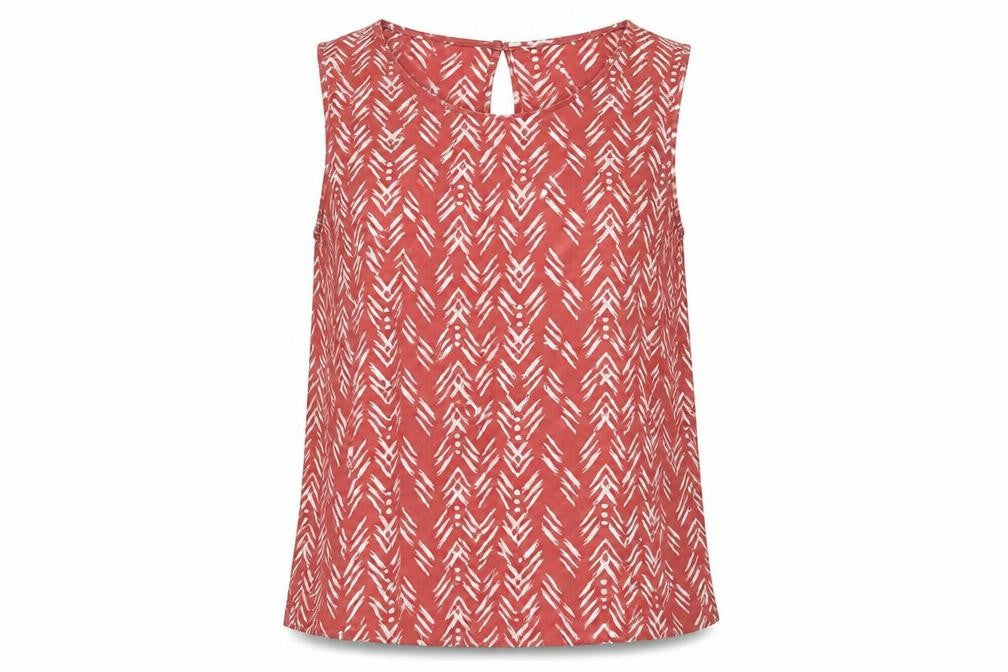 Front view of Primark women’s pink geometric basic blouse, size UK 12