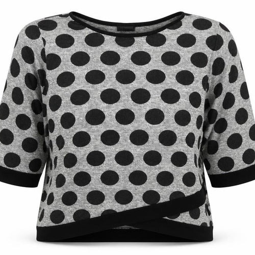Luca Vanucci Womens Grey Polka Dot  Pullover Jumper Size S