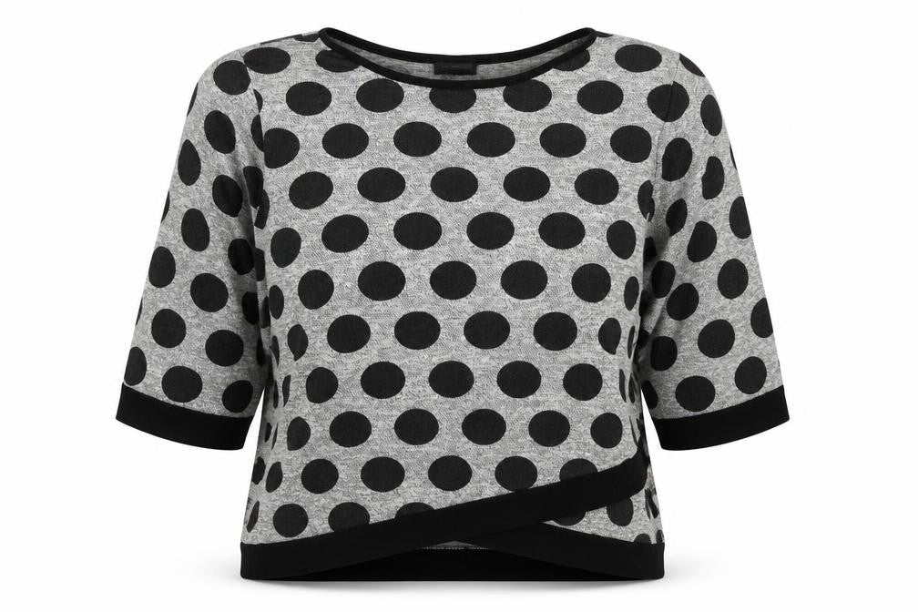 Luca Vanucci Womens Grey Polka Dot  Pullover Jumper Size S