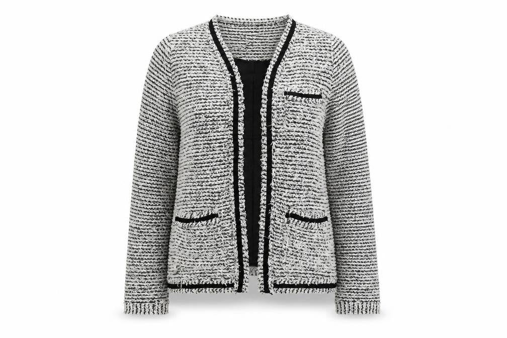 Papaya Womens Grey Striped  Jacket Blazer Size 8