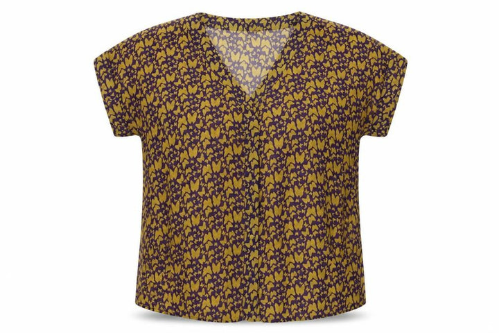 George Womens Purple Animal Print Chiffon Basic Blouse Size 12 - butterflies
