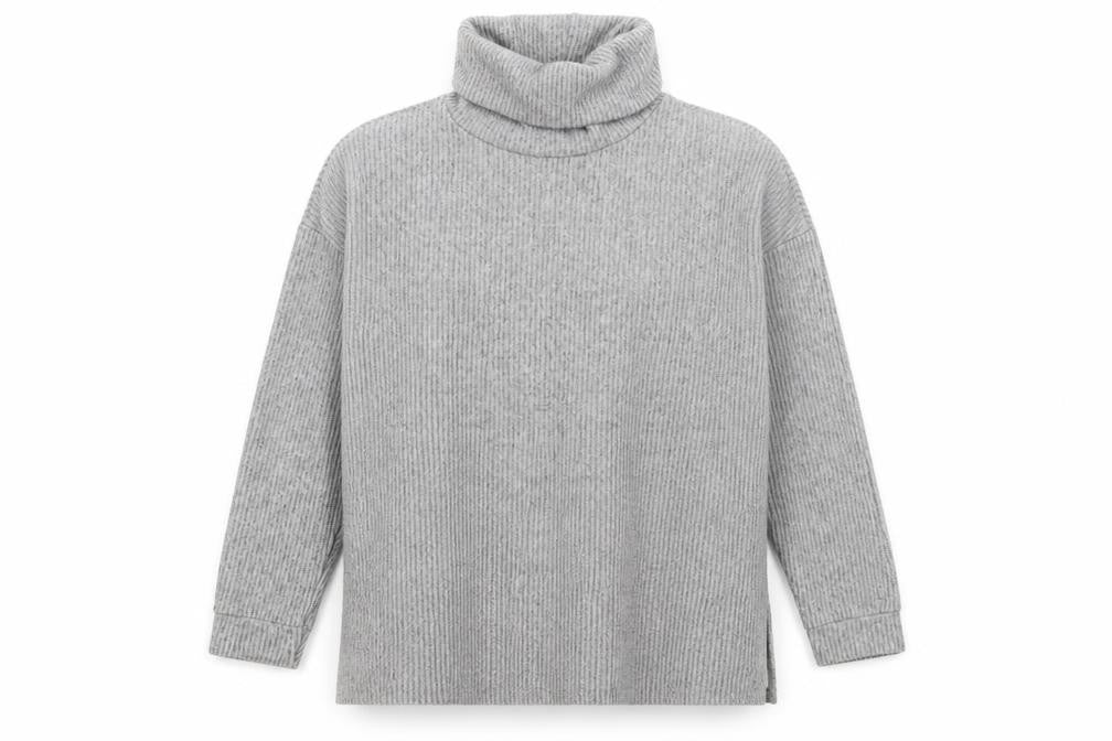 New Look Womens Grey Striped Knit Pullover Jumper Size M