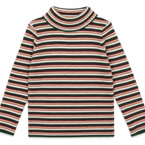 TU Girls Pink Striped Knit Pullover Jumper Size 7 Years