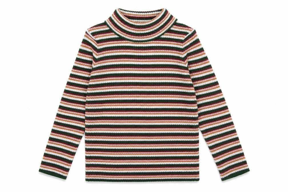 TU Girls Pink Striped Knit Pullover Jumper Size 7 Years