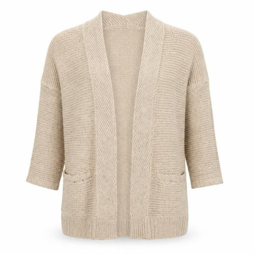 sfara Womens Beige  Knit Cardigan Jumper Size M