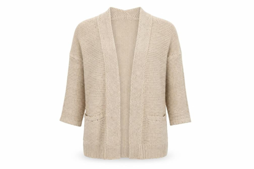 sfara Womens Beige  Knit Cardigan Jumper Size M