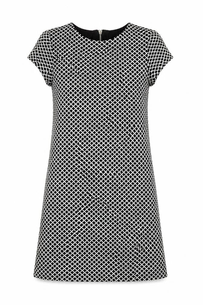 Zara Womens Black Argyle/Diamond Knit A-Line  Size S