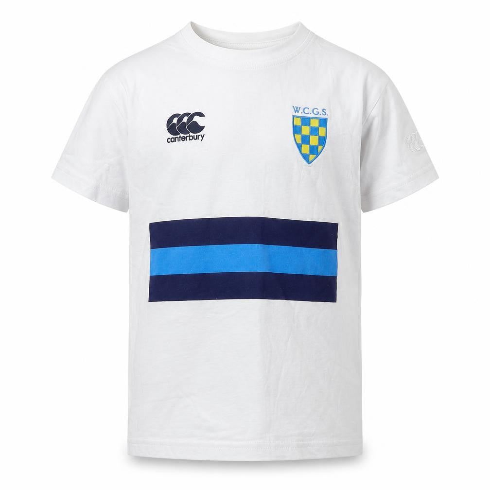 Canterbury Boys White   Basic T-Shirt Size 9-10 Years  - canterbury, WCGS