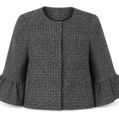F&F Womens Black Check  Jacket Coat Size 14