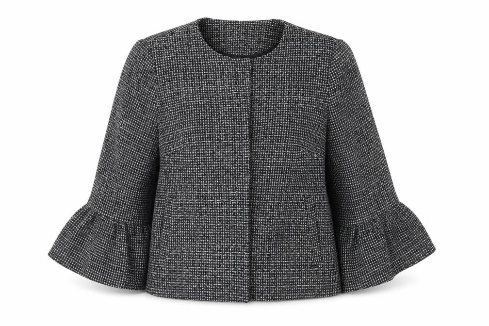 F&F Womens Black Check  Jacket Coat Size 14