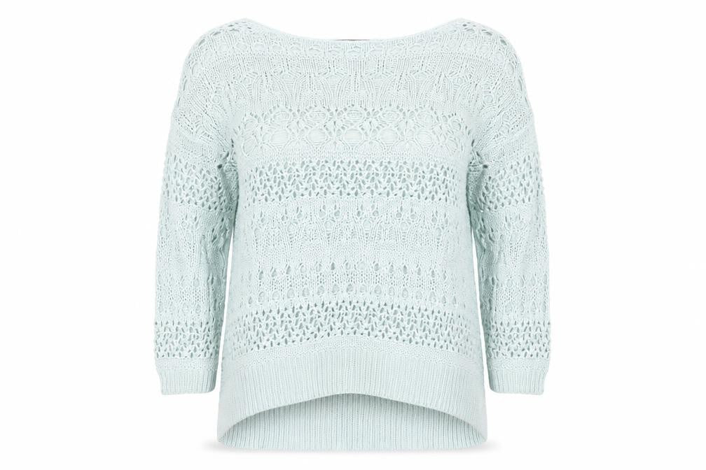 Front view of Next women’s green jumper, size S