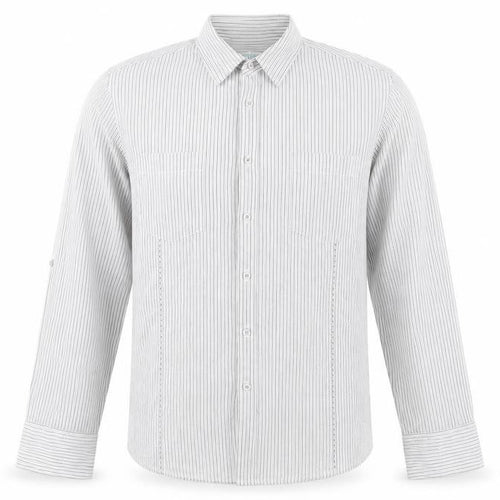 Topman Mens White Striped   Button-Up Size L