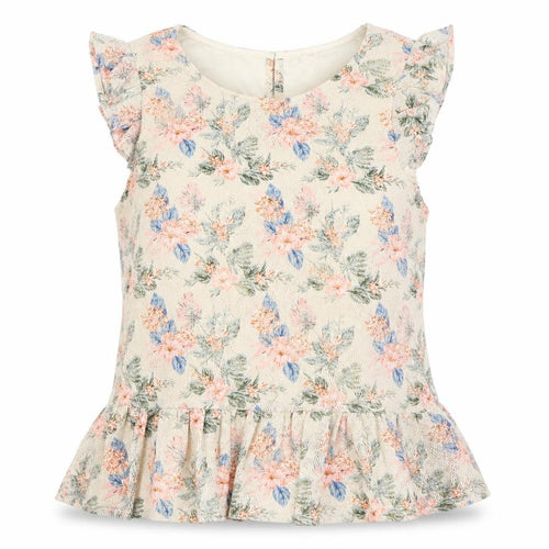 Red Herring Womens Beige Floral  Basic Blouse Size 12