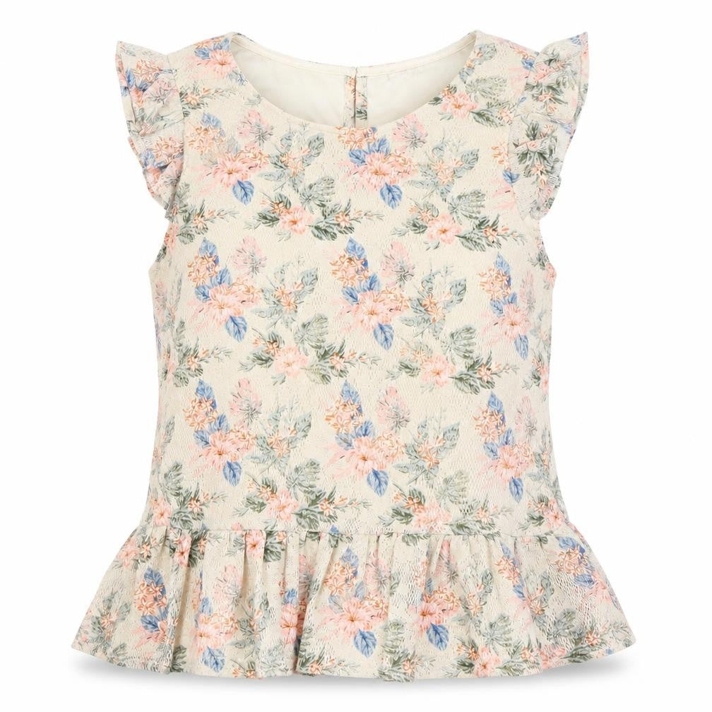 Red Herring Womens Beige Floral  Basic Blouse Size 12