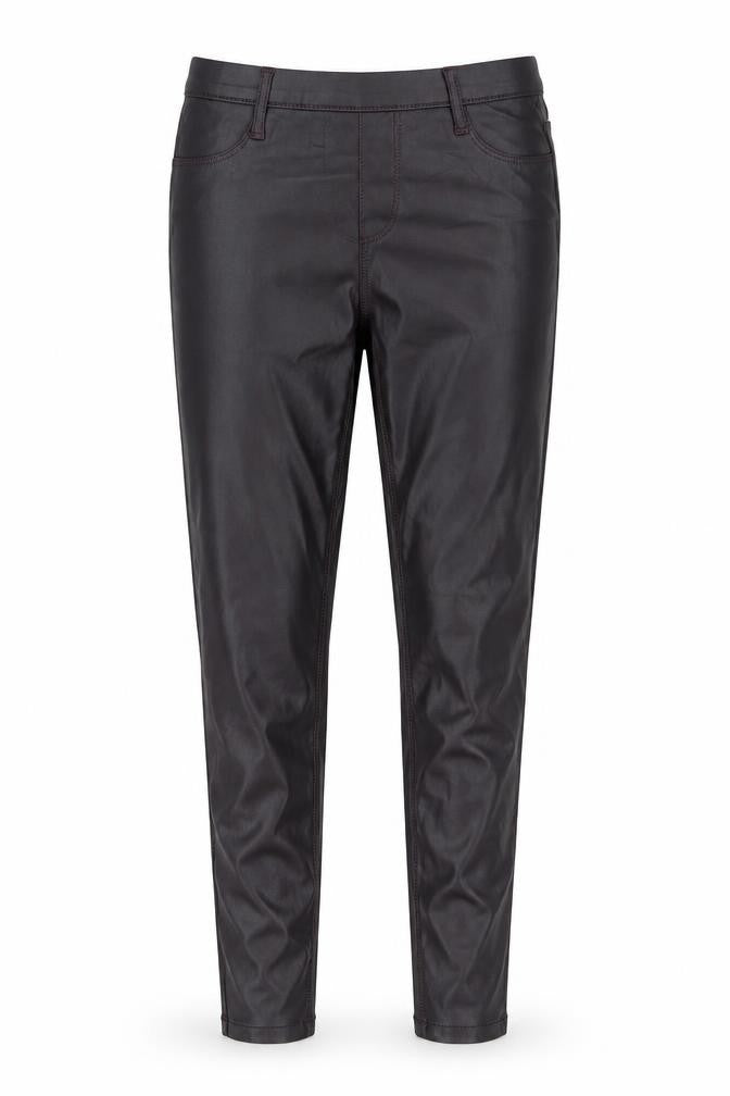 Front view of Next women’s purple trousers, size UK 10, 27-inch leg