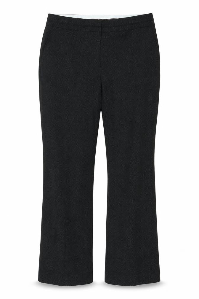Front view of Next women’s black trousers, size UK 10, 23-inch leg