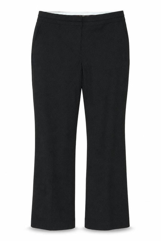 Front view of Next women’s black trousers, size UK 10, 23-inch leg