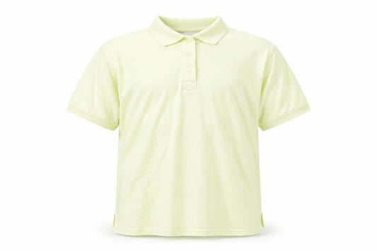 Front view of Jumper men’s yellow polo, size M