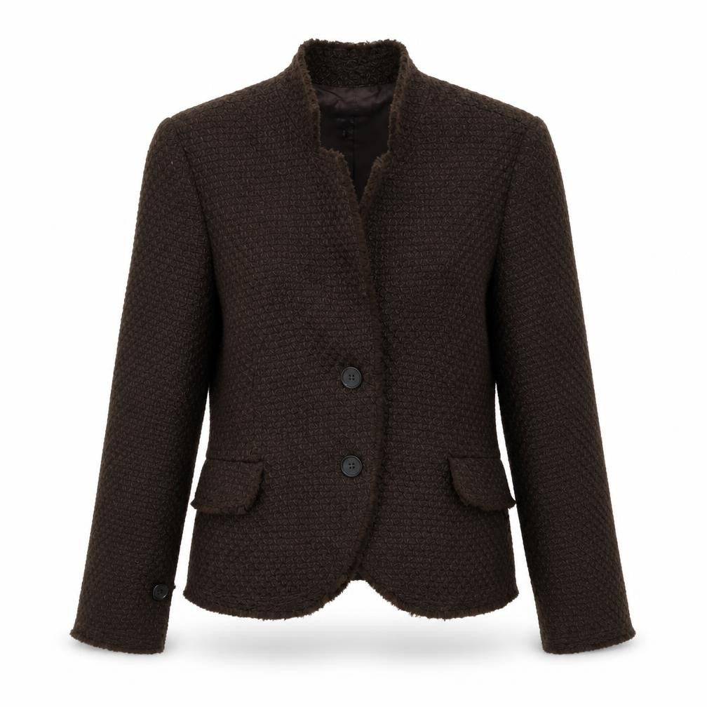 Front view of Zara women’s brown jacket, size UK 10