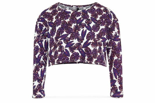 Front view of H&M women’s white floral basic t-shirt, size L