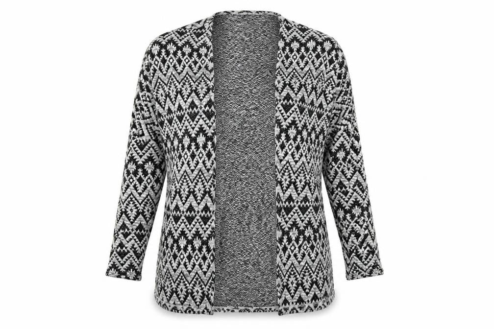 Front view of H&M women’s black cardigan jumper, size XS