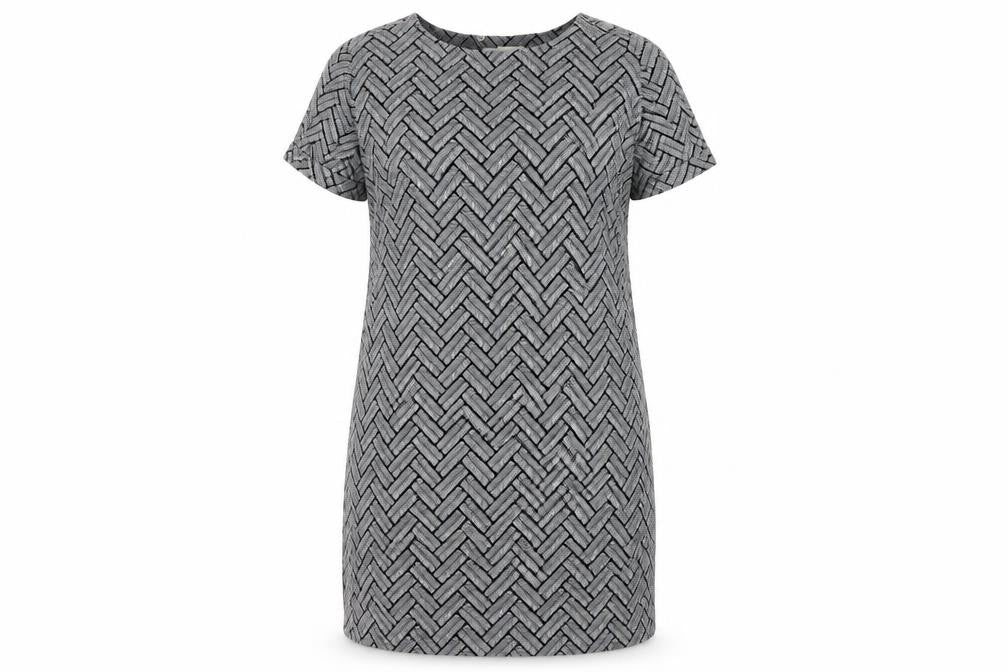 Front view of H&M women’s multicoloured geometric mini, size UK 10